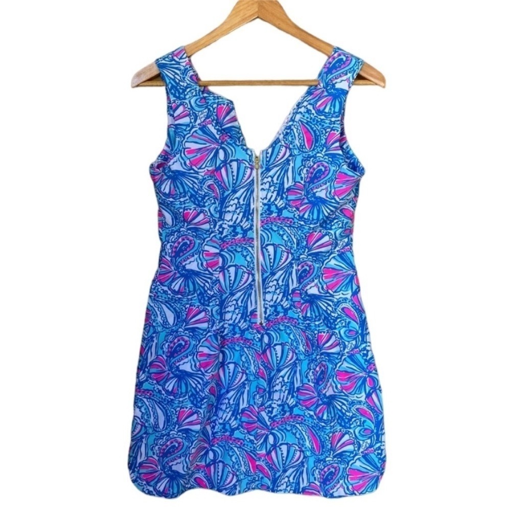 Lilly Pulitzer for Target My Fans Shift Dress Blue Pink Butterfly Crochet Trim - Picture 5 of 9